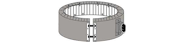 diagram of european connector option on Thermal Corporation ceramic band heater